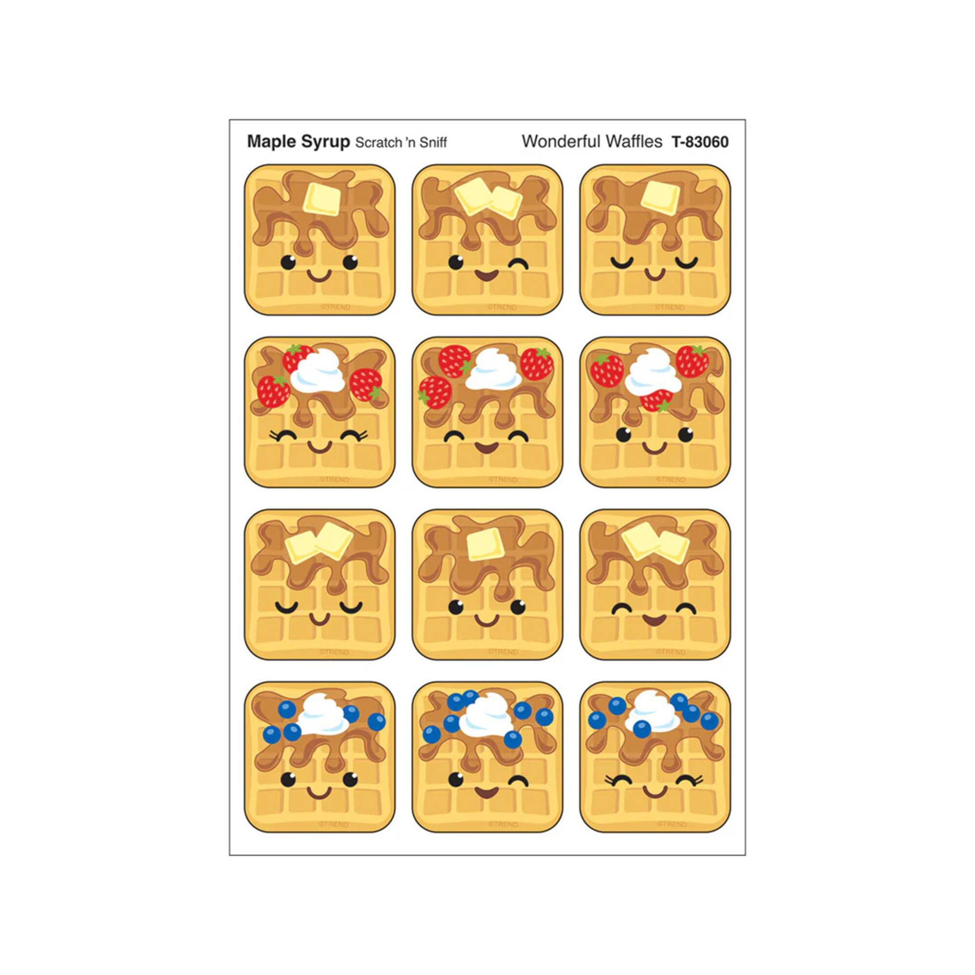 TREND Enterprises® Wonderful Waffles, Maple Syrup Scent Scratch 'n Sniff Stinky Stickers®, 6 Packs of 48